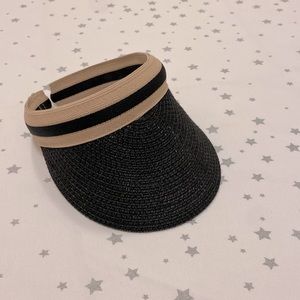 🖤 Kids black straw visor